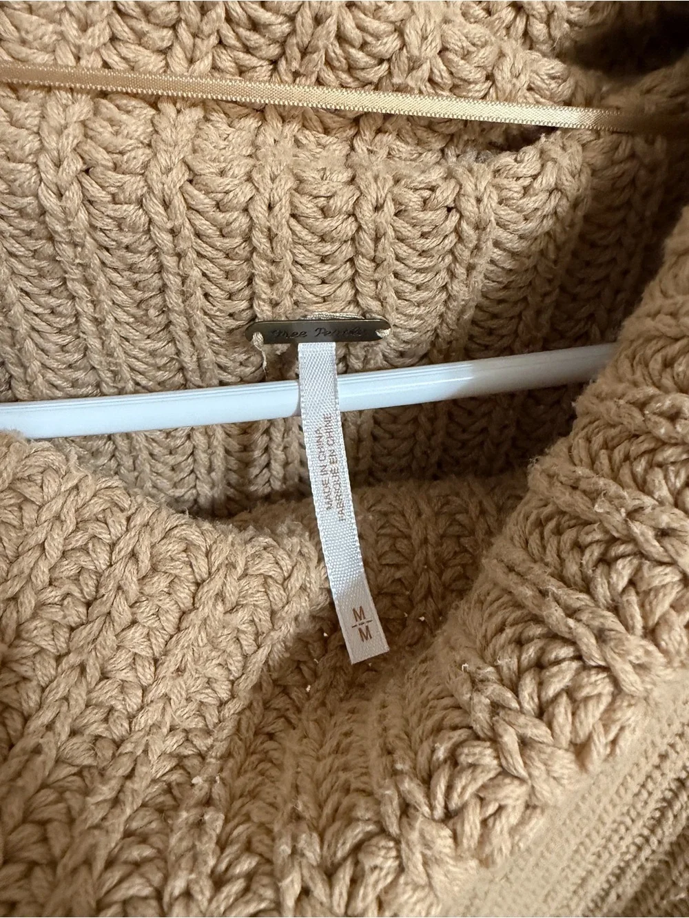 Free People Chunky Cowl Neck Sweater - Camel